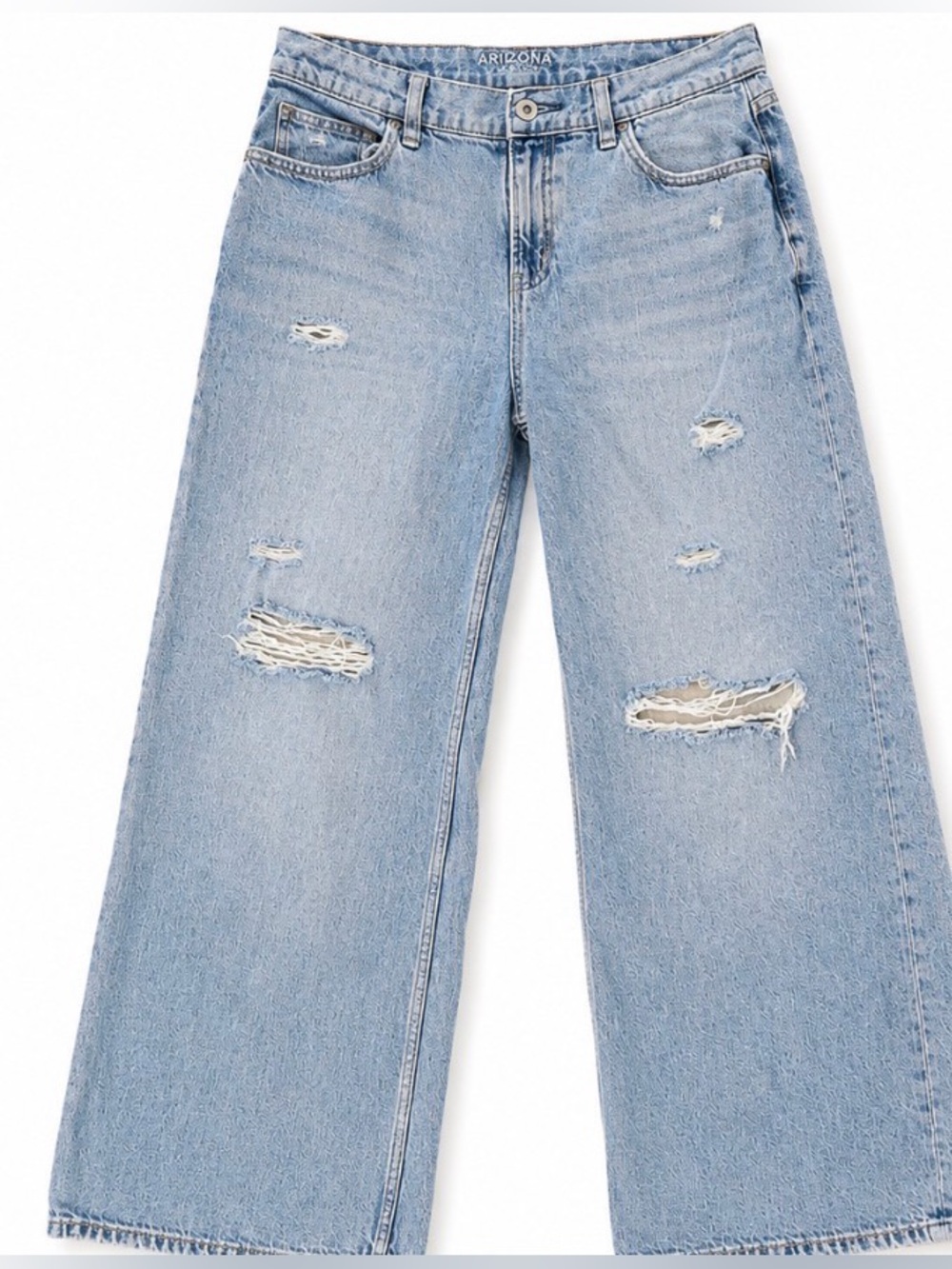 Arizona Distressed Wide Leg Jeans – Women’s Size 35 Waist